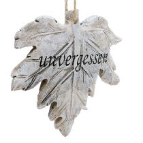 Artikel Deko Blatt Grau 8cm mit Spruch 6 St