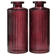 Artikel Deko Flaschen Glas Retro Minivasen Berry H13cm 6 St