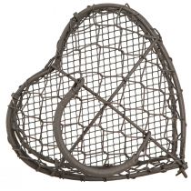 Artikel Deko Herz aus Draht zum Befüllen Vintage Grau 14×13,5cm