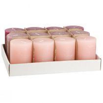 Artikel Stumpenkerzen Set Rosa & Berry Farben, 70x100mm, Lange Brenndauer, 12er Pack, Ideal für Deko & Geschenk