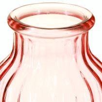 Artikel Glas Blumenvase Retro Rosa Getönt Ø11cm H14,5cm 2St