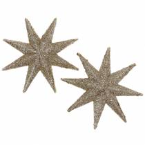 Artikel Dekostern Glitter Champagner 10cm 12St