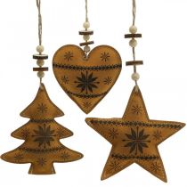 Artikel Christbaumschmuck Stern Tanne Herz Kunstleder 11cm 3St