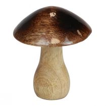 Holzpilz Pilz Deko Natur Braun Glanz Effekt Ø10cm H12cm