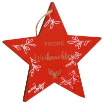 Artikel Holzsterne Weiß Rot Frohe Weihnachten Ø10,5cm 12St