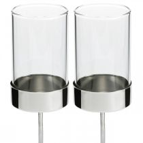 Metall/Glas Kerzenhalter zum H19cm Ø5cm Floristik24.ch 4St-66452-1 Stecken