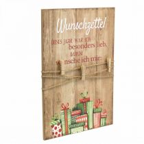 Artikel Dekoschild Wunschzettel mit Klammern Schild zum Aufhängen 27×40cm