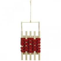 Artikel Deko Schlitten Holz Weihnachtsschlitten L42×B17×H12cm
