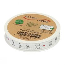 Artikel Geschenkband Weihnachten Weihnachtsband Hohoho Weiß 15mm 20m