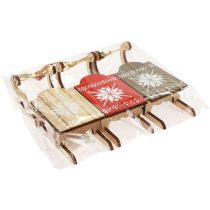 Artikel Weihnachtsschlitten Deko Schlitten Holz 16x6x5cm 3St