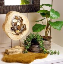 Artikel Rustikaler Holzring auf Standfuß – Natürliche Holzmaserung, 54 cm – Einzigartige Skulptur für stilvolles Wohnambiente