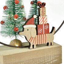 Artikel Dekoring Holz Metall Weihnachten mit Hund Ø21cm H25cm