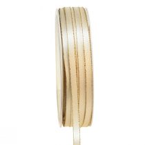 Artikel Doppelsatinband Schmuckband in Creme Gold B6mm L50m