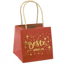 Geschenktüte mit Henkeln Geschenktasche Rot Gold 12×12cm 8 St