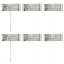 Artikel Grabstecker Schriftrolle Gedenken Steinguss 11,5x4cm 6 St