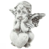 Artikel Kleiner Engel mit Herz Grabschmuck Figur Grau H5,5cm 6 St