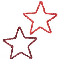 Artikel Sterne für Adventskranz Weihnachtsdeko Jute Rot 15cm 8St