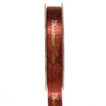 Artikel Weihnachtsband Christmas Time Band Rot Gold 15mm 20m
