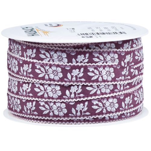 Artikel Geschenkband Blumen Dekoband Band Mauve 15mm 25m