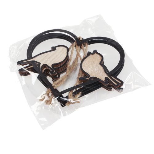 Artikel Hängedeko Herz mit Vögeln Deko zum Aufhängen 12cm 4 St