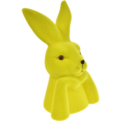 Floristik24 Denkender Hase Ostern Hasenbüste Gelbgrün 16,5×13×27cm