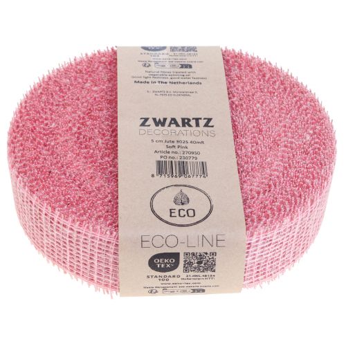 Artikel Juteband Netzband Tischband Dekoband Jute Hellrosa 5cm 40m