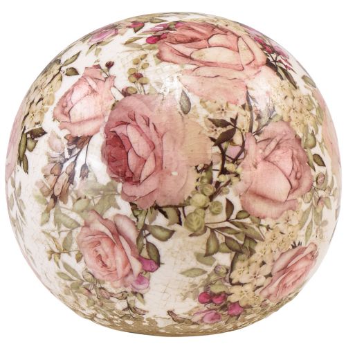 Floristik24 Keramik Kugel mit Rosen Motiv Keramik Deko Steingut 12cm