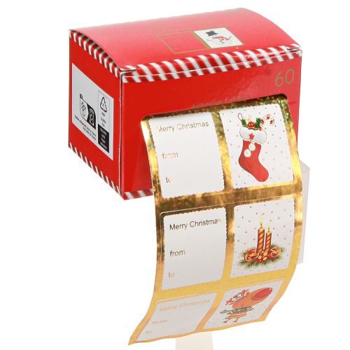 Artikel Aufkleber Weihnachten Geschenkaufkleber Etiketten 5,5cm 60 St