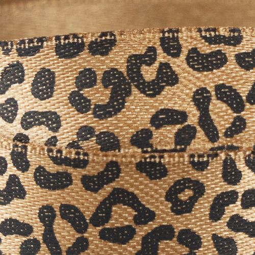 Artikel Band Leopard Print Seidenband Braun Schwarz 15mm 18m