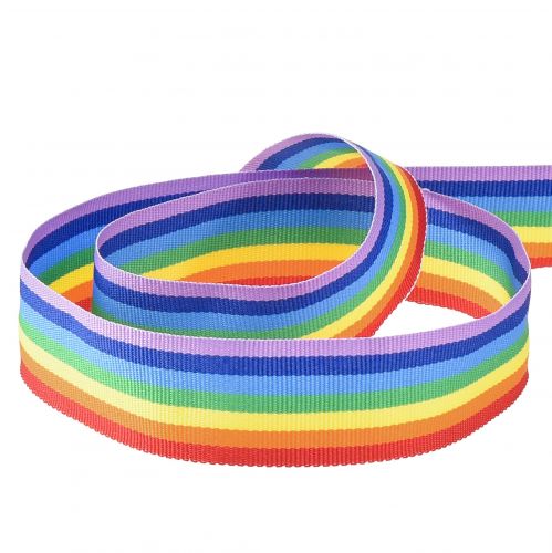 Floristik24 Dekoband Geschenkband Regenbogen Mehrfarbig 25mm 20m