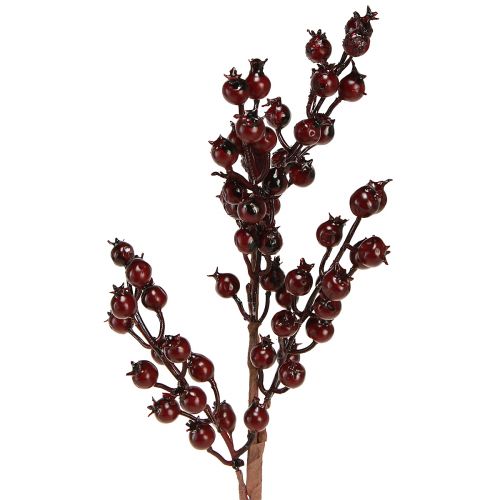 Floristik24 Beerenzweig Rote Beeren Dekozweige Weihnachten 39cm 2St