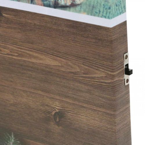 Floristik24 LED-Wandbild Weihnachten Braun LED-Deko 38×38cm Für Batterie