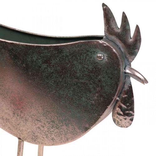 Artikel Blumentopf Huhn Metall Vogel Metallic Rosé 51×16×37cm