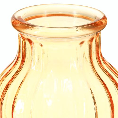 Artikel Blumenvase Glas Orange Retro Design Ø11cm H14,5cm 2St
