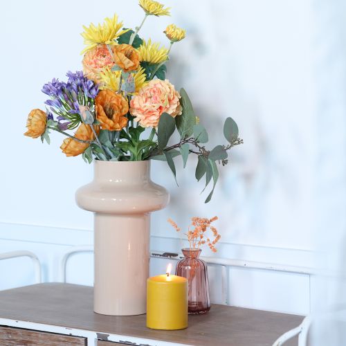 Artikel Blumenvase Metall Braun Cappuccino Emaille Ø17cm H23cm