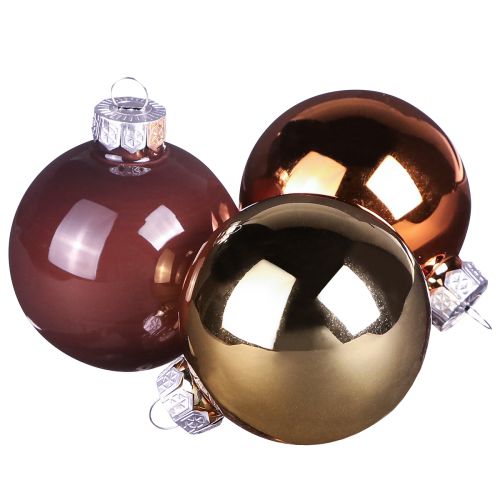 Floristik24 Christbaumkugeln Gold Braun Mix Glaskugeln Ø5cm 24 St