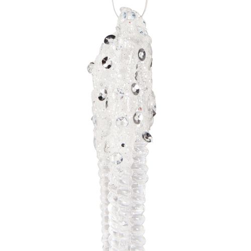 Artikel Christbaumschmuck Eiszapfen Deko Klar Silber 15cm 8St