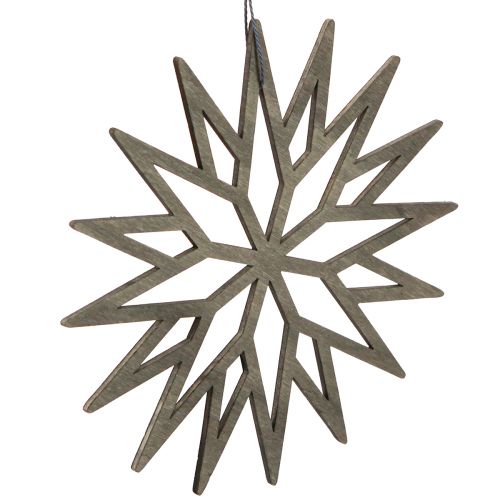 Floristik24 Christbaumschmuck Schneeflocken Deko Holz Grün 15cm 8 St