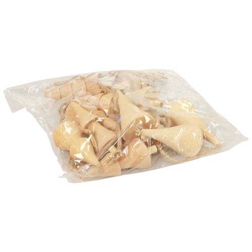 Floristik24 Christbaumschmuck Holz Tannenbaum, Holz Anhänger Natur 7–8cm 12 St