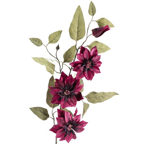 Artikel Clematis künstlich 3 Blüten Kunstblumen Bordeaux 81cm 2St
