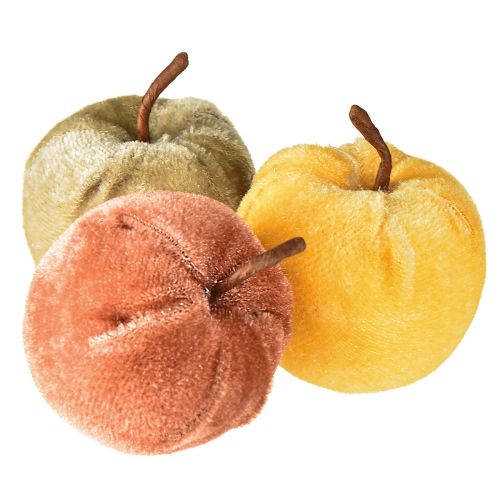Artikel Deko Äpfel Stoff Apfel Samt Braun Gelb Ø5cm H6cm 12 St