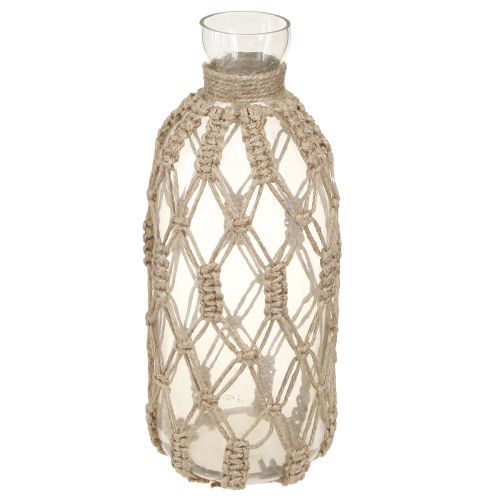 Deko Flasche Glas Makramee Flaschenvase Ø10cm H27cm