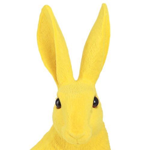 Artikel Deko Hase sitzend Osterhase beflockt Gelb 12×9×25cm