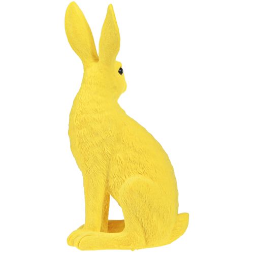 Artikel Deko Hase sitzend Osterhase beflockt Gelb 12×9×25cm