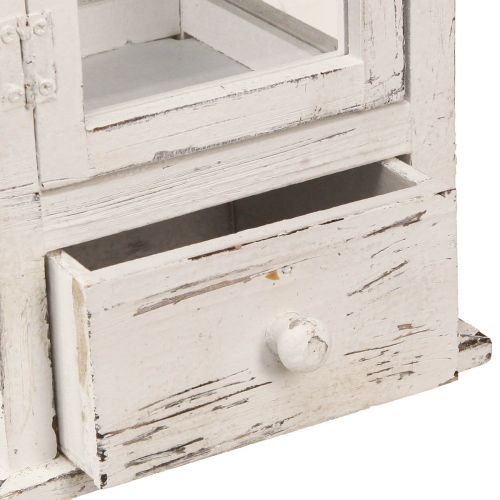 Artikel Deko Laterne Vintage mit Schublade Weiß 20×20cm H51cm