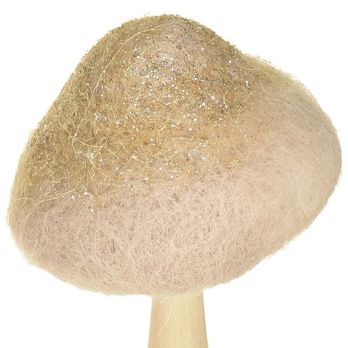 Artikel Deko Pilz Holz, Filz mit Glitter Tischdeko Advent H11cm
