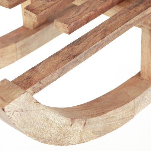 Artikel Deko Schlitten Holz Natur Tischdeko Winter Mangoholz 60×23×15cm