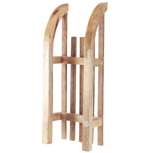 Artikel Deko Schlitten Holz Natur Tischdeko Winter Mangoholz 60×23×15cm