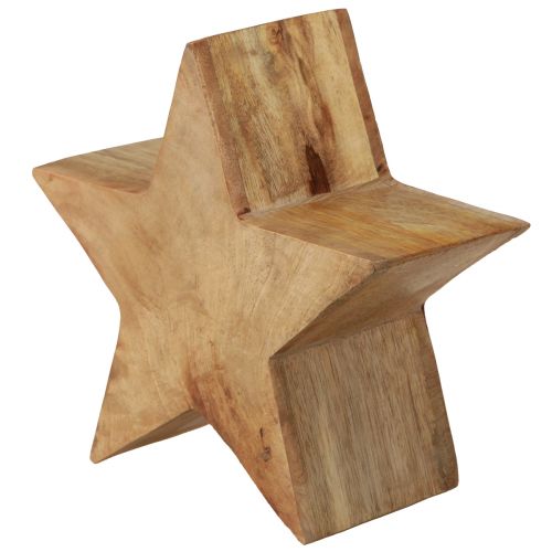 Artikel Deko Stern Holzstern Rot Natur Deko aus Mangoholz Ø20cm