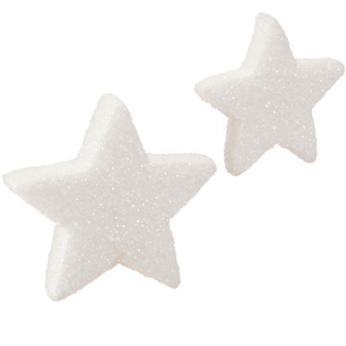 Floristik24 Deko Sterne Weiß Glitter Streudeko Weihnachten 4/5cm 36 St